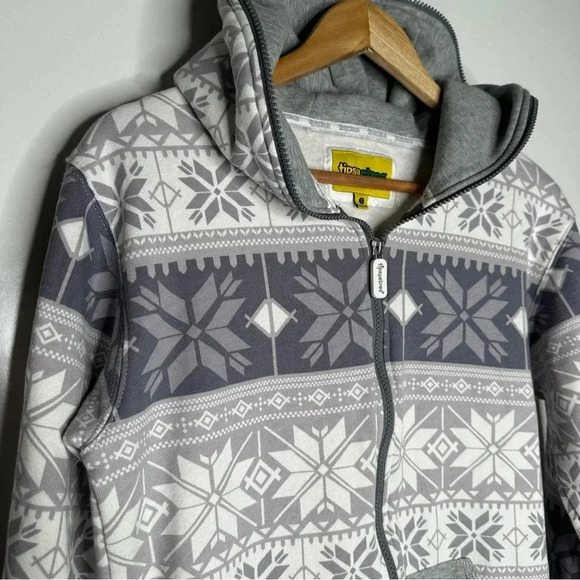 Tipsy Elves Gray Snowflake Hooded Onesie Jumpsuit Size Small - Picture 3 of 12